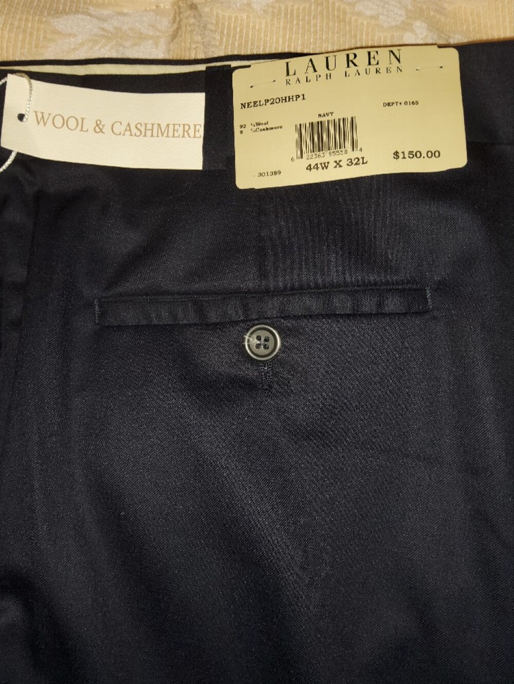 Ralph Lauren Men’s Gray/black Cashmere Dress Pants